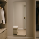 Ver imagem 2 de Espelho Polido Urban Retangular 110x50cm com Suporte – Design Moderno para Banheiro, Quarto e Sala