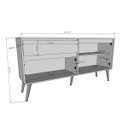 Ver imagem 3 de Aparador Buffet 161 cm 4 Portas 1 Gaveta Villa Ptl:Off White Nature