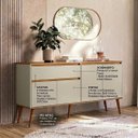 Ver imagem 5 de Aparador Buffet 161 cm 4 Portas 1 Gaveta Villa Ptl:Off White Nature
