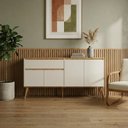 Ver imagem 6 de Aparador Buffet 161 cm 4 Portas 1 Gaveta Villa Ptl:Off White Nature