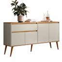 Ver imagem 1 de Aparador Buffet 161 cm 4 Portas 1 Gaveta Villa Ptl:Off White Nature