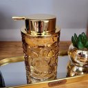 Ver imagem 2 de Kit 2 Porta Sabonete Líquido Vidro Luxo Âmbar Gold 260ml