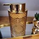 Ver imagem 3 de Kit 2 Porta Sabonete Líquido Vidro Luxo Âmbar Gold 260ml