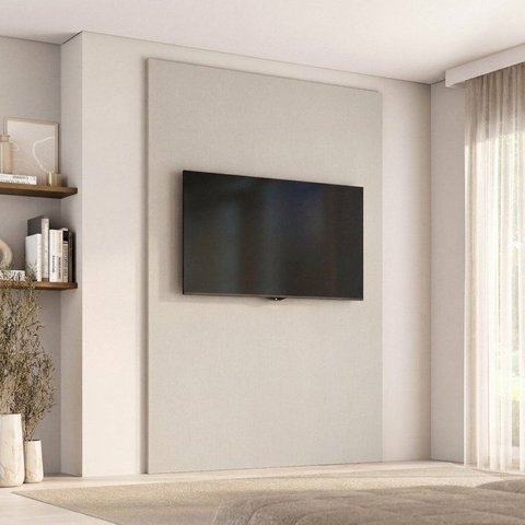 Painel Liso para TV até 65 Polegadas Planejado 160x250cm Aruá CabeCasa MadeiraOriginals Off White