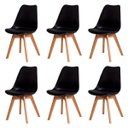 Ver imagem 2 de Kit 6 Cadeiras Polipropileno Leda Preta Base Wood La Mobilia: Design Sala de Jantar