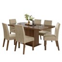 Ver imagem 2 de Conjunto Sala de Jantar Tampo de Vidro 6 Cadeiras Rustic/Imperial Alba Madesa