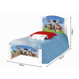 Cama Montessoriana Infantil Solteiro Adesivada Patrulha Canina - 3
