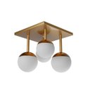 Ver imagem 4 de Plafon Sobrepor Luminaria de Teto Quadrado com 4 Globo Vidros Fosco Decoração Iluminação