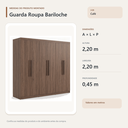 Ver imagem 4 de Guarda Roupa Casal Bariloche 6 Portas 4 Gavetas Café Formimóveis