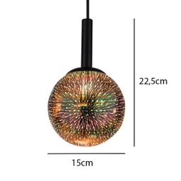 Lustre Pendente Taschibra Pixel E27 Cromado Bivolt - 4