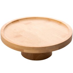 Prato para Bolo em Bambu com Pé 20x7cm Lyor Redondo Boleira Pequena com Pedestal - 4