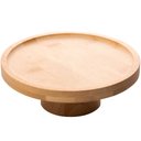 Ver imagem 4 de Prato para Bolo em Bambu com Pé 20x7cm Lyor Redondo Boleira Pequena com Pedestal