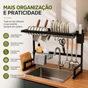 Ver imagem 3 de Escorredor de Louça Suspenso Gigante Preto Organizador
