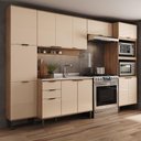 Ver imagem 1 de Armário de Cozinha Completa C Balcão Miami Pulse Carraro Off White C Freijó