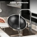 Ver imagem 6 de Frigideira Grande Alta Wok em Aço Inox 30cm Antiaderente Cor Inox/preto
