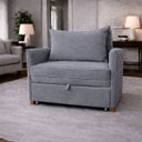 Ver imagem 1 de Poltrona Cama Mônica Suede Decorativa Confortável Moderna Sala Quarto Recepção