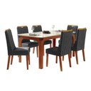 Ver imagem 1 de Conjunto Sala de Jantar Mesa Tampo em Vidro 1,60m 6 Cadeiras Bel Madeirado - Cinza