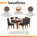 Ver imagem 5 de Conjunto Sala de Jantar Mesa Tampo em Vidro 1,60m 6 Cadeiras Bel Madeirado - Cinza