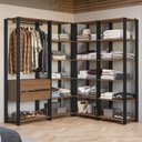 Ver imagem 1 de Guarda-roupa Closet Modulado Valencia 2 Gavetas 337cm Rustic/preto Madesa 05 Rustic/preto