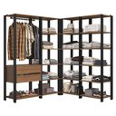 Ver mais imagens de Guarda-roupa Closet Modulado Valencia 2 Gavetas 337cm Rustic/preto Madesa 05 Rustic/preto