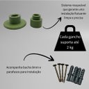Ver imagem 5 de Cabideiro Gancho Verde Olíva de Parede 4 Ganchos Organizador Minimalista 5cm