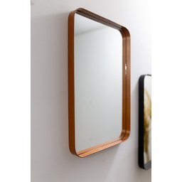 ESPELHO LUXO QUADRADO RETRÔ 60X60CM BANHEIRO SALA QUARTO HALL MOLDURA ROSE GOLD - 1