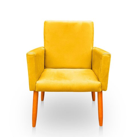 Poltrona Cadeira para Sala Confortável e Minimalista Nina Suede