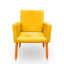 Ver imagem 1 de Poltrona Cadeira para Sala Confortável e Minimalista Nina Suede