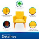 Ver imagem 3 de Poltrona Cadeira para Sala Confortável e Minimalista Nina Suede