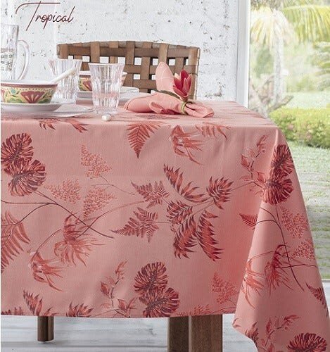 Toalha de Mesa Retangular Panamá Tropical Coral 160x220cm Sultan - 5