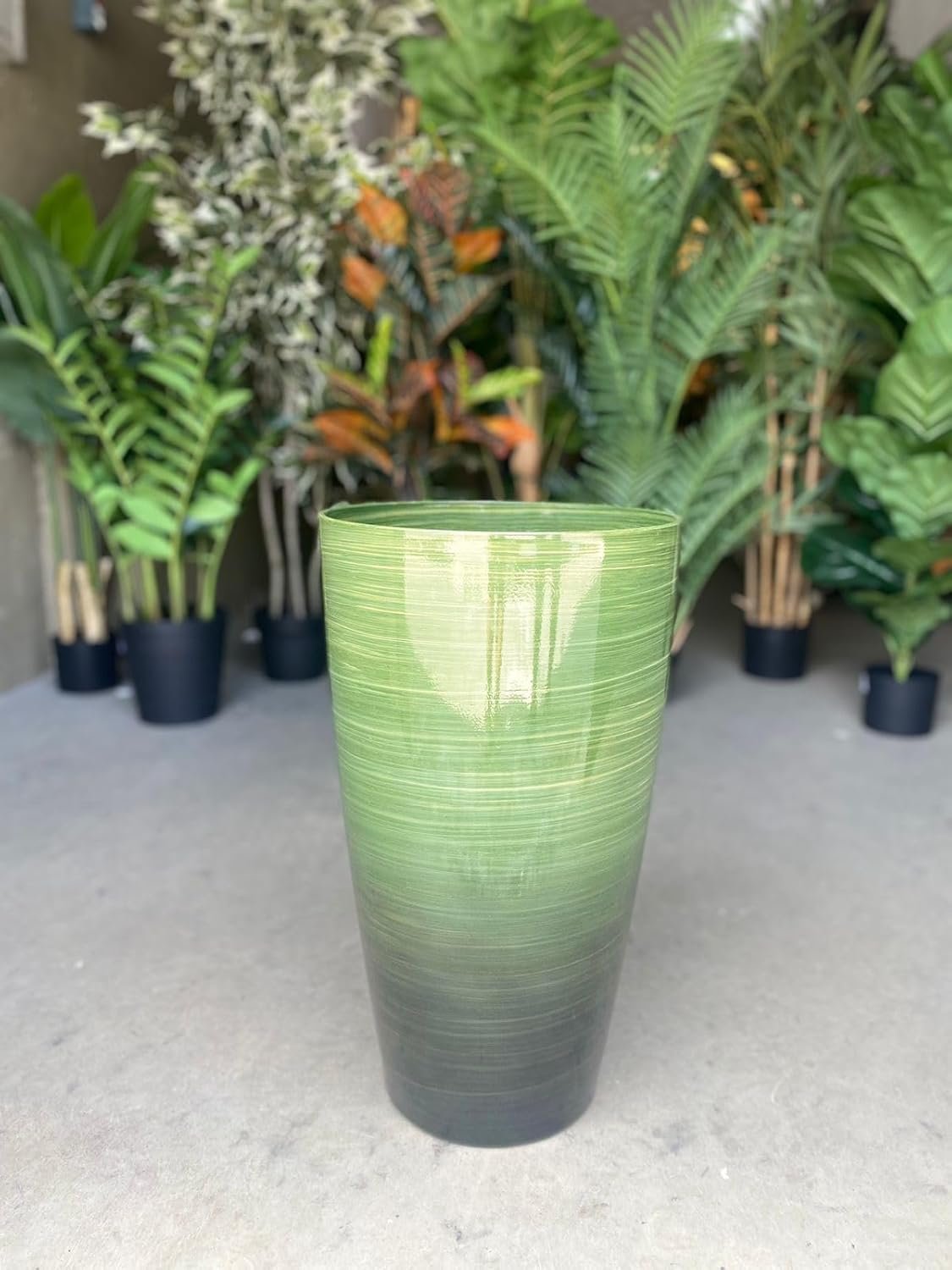 Vaso Grande para Planta para Decoração Sala Varanda Jardim (liso/verde-musgo) - 4