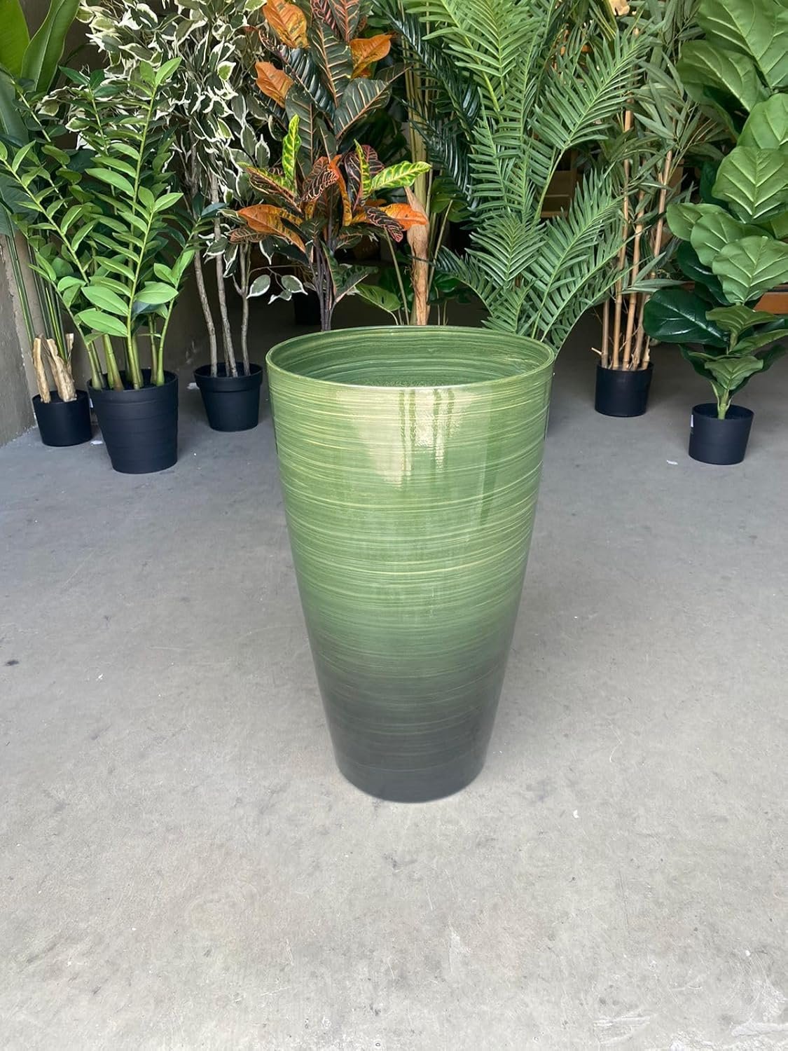 Vaso Grande para Planta para Decoração Sala Varanda Jardim (liso/verde-musgo) - 6