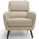 Ver imagem 2 de Poltrona Decorativa para e Recepção Gooby D02 Linho Bege C-129 - Lyam Decor