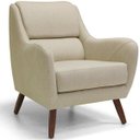 Ver imagem 1 de Poltrona Decorativa para e Recepção Gooby D02 Linho Bege C-129 - Lyam Decor
