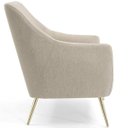 Ver imagem 3 de Kit 2 Poltronas Decorativas Pés Palito Metalizados D'Ouro Paloma D02 Linho Bege C-129 - Lyam