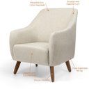 Ver imagem 6 de Kit 2 Poltronas Decorativas Fixa com Pés Em Madeira Paloma D02 Linho Bege C-466 - Lyam Decor