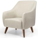 Ver imagem 1 de Poltrona Decorativa Fixa com Pés Em Madeira Paloma D02 Linho Bege C-466 - Lyam Decor