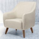 Ver imagem 2 de Poltrona Decorativa Fixa com Pés Em Madeira Paloma D02 Linho Bege C-466 - Lyam Decor