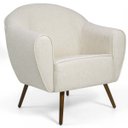 Ver imagem 1 de Poltrona Decorativa Fixa com Pés Palito Nina D02 Linho Bege B-298 - Lyam Decor
