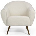 Ver imagem 6 de Poltrona Decorativa Fixa com Pés Palito Nina D02 Linho Bege B-298 - Lyam Decor