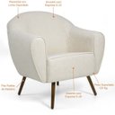 Ver mais imagens de Poltrona Decorativa Fixa com Pés Palito Nina D02 Linho Bege B-298 - Lyam Decor