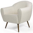 Ver imagem 7 de Poltrona Decorativa Fixa com Pés Palito Nina D02 Linho Bege B-298 - Lyam Decor