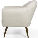 Ver imagem 5 de Poltrona Decorativa Fixa com Pés Palito Nina D02 Linho Bege B-298 - Lyam Decor