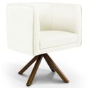 Ver imagem 1 de Poltrona Decorativa Base Giratória de Madeira Betina D02 Corano Bege C-26 - Lyam Decor