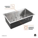Ver imagem 4 de Cuba para Cozinha Gourmet Inox Workstation com Acessórios Jarauara Pingoo.casa - Prata