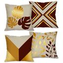 Ver imagem 1 de Kit com 4 Capas para Almofadas Decorativas Dourado Tropical