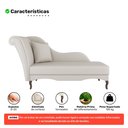 Ver imagem 3 de Divã Recamier Chaise Longue Valentina Clássico com Pés de Madeira Veludo Bege Claro - Abmaza