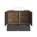 Ver imagem 4 de Gabinete Suspenso para Banheiro Lara 80cm com Cuba Mel/Grafite - Faema Móveis