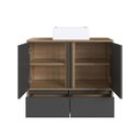 Ver imagem 2 de Gabinete de Banheiro Suspenso 80cm com 2 Portas e Gavetas La