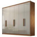 Ver imagem 2 de Guarda Roupa Casal Linea com Nicho e Gaveteiro Milão com Chave Cumaru 25 Fendi - Novo Horizonte